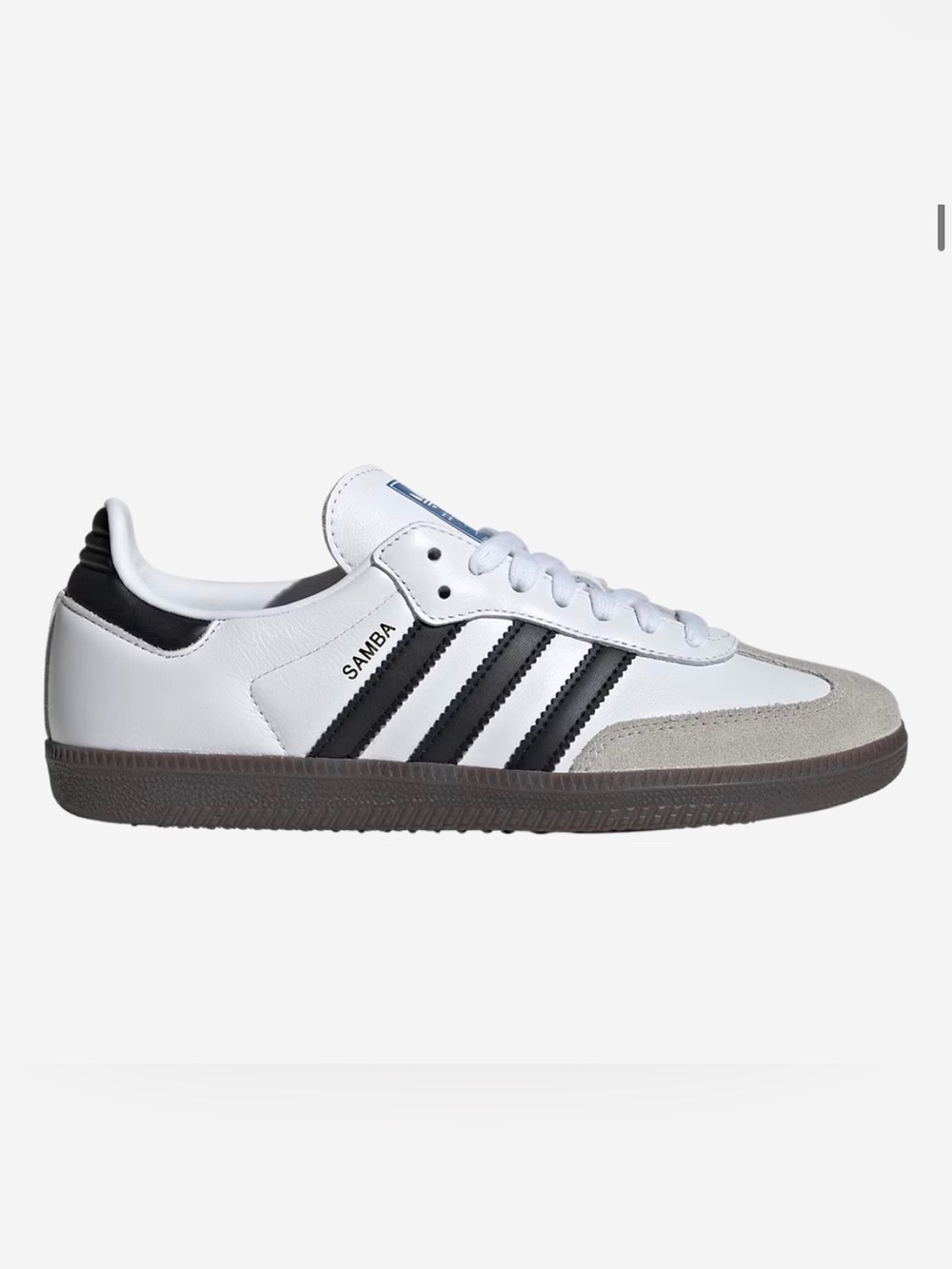 adidas Samba Sneaker in White with Black Stripes